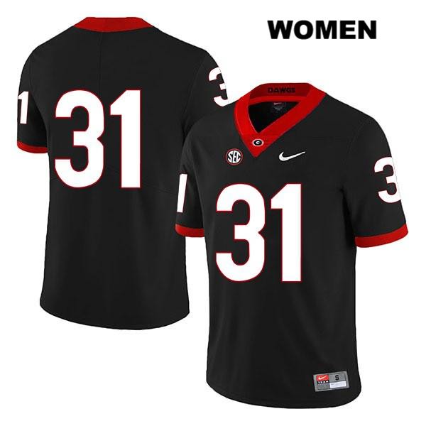 Georgia Bulldogs Women's Reid Tulowitzky #31 NCAA No Name Legend Authentic Black Nike Stitched College Football Jersey WJF6456EF